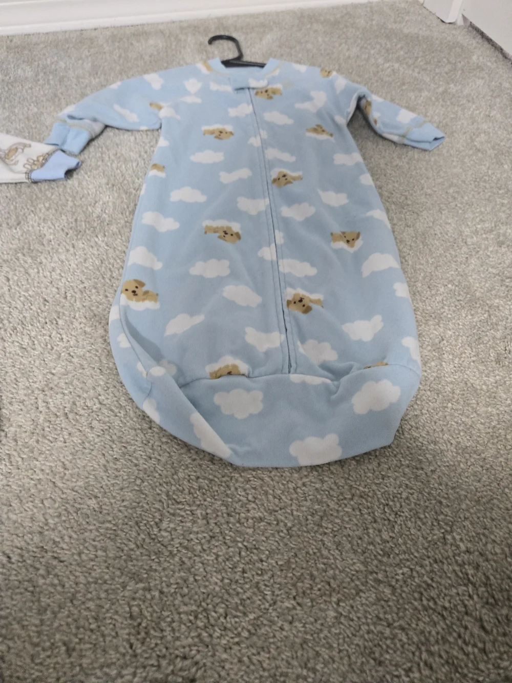 Blue and Cream Baby Sleep Gowns - Animal Print Kids Pajamas